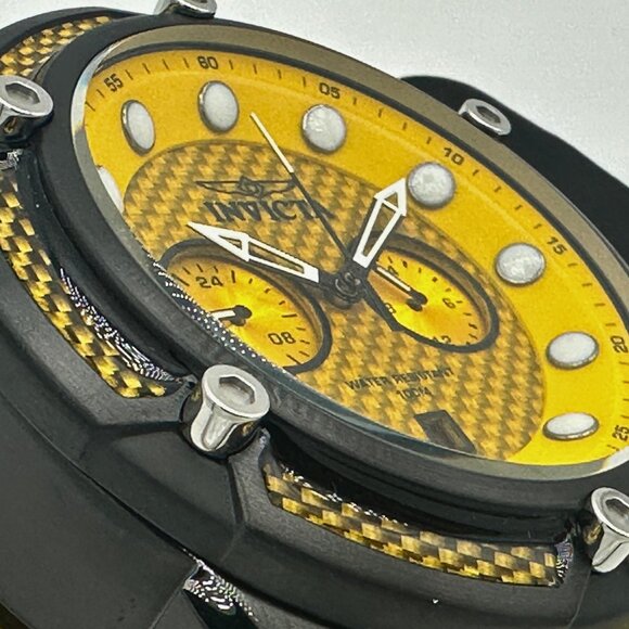 Invicta Men's Watch Bolt Yellow Dial Yellow Silicone Strap Date PREMIUM Classics - Picture 5 of 10